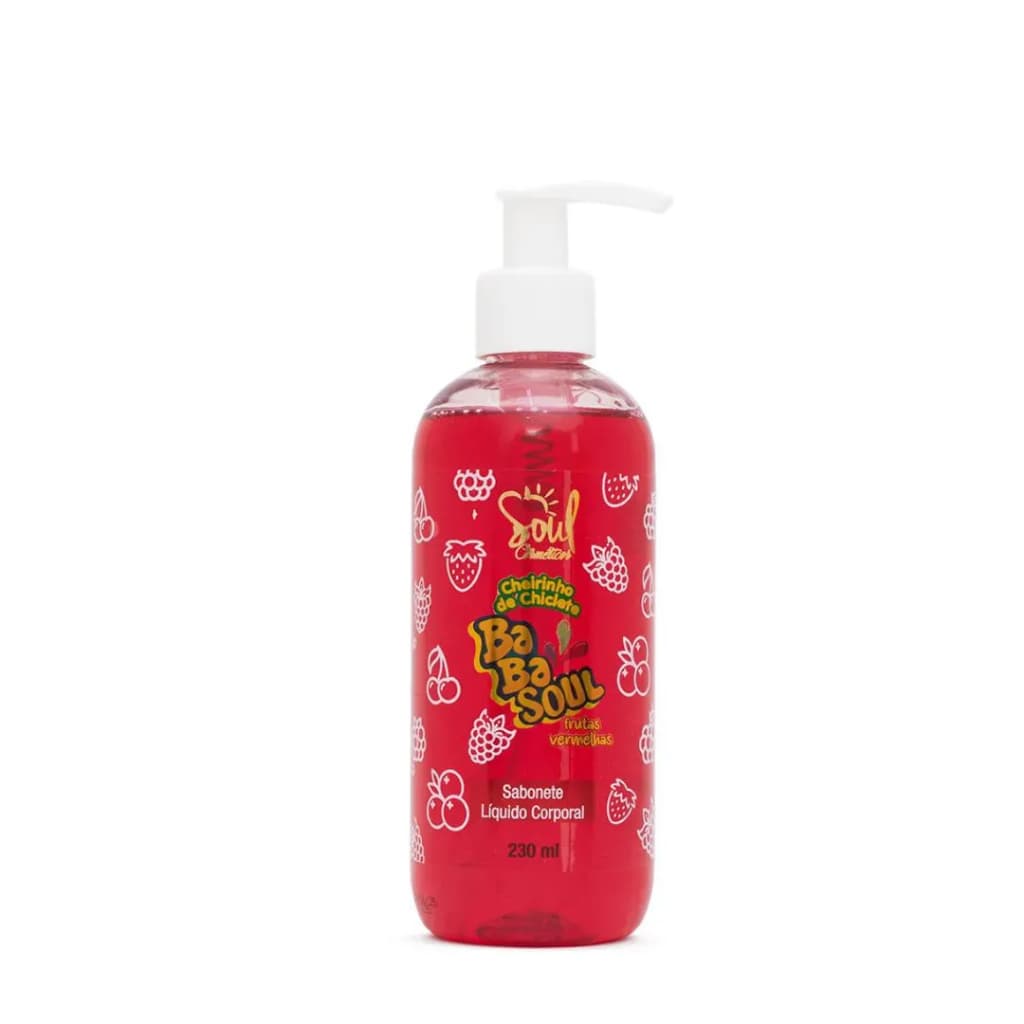 Sabonete Líquido Corporal Babasoul Frutas Vermelhas 230ml - Soul Cosméticos