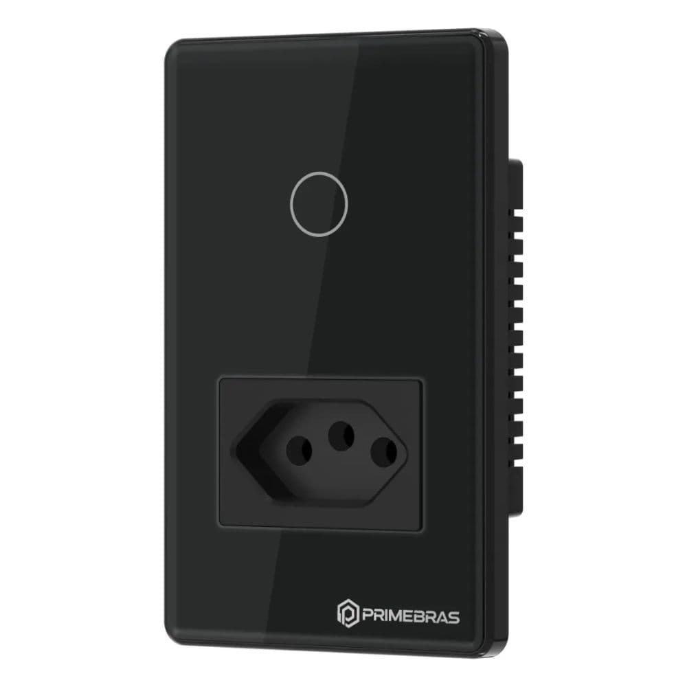 Interruptor Touch Inteligente C/ Tomada Wifi Primebras Preto