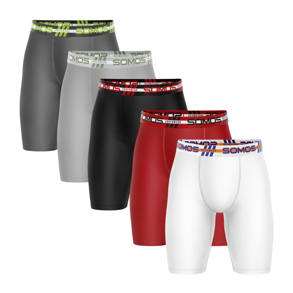 Kit 5 Cuecas Boxer Ciclista Long Leg de Microfibra com Forro de Algodão