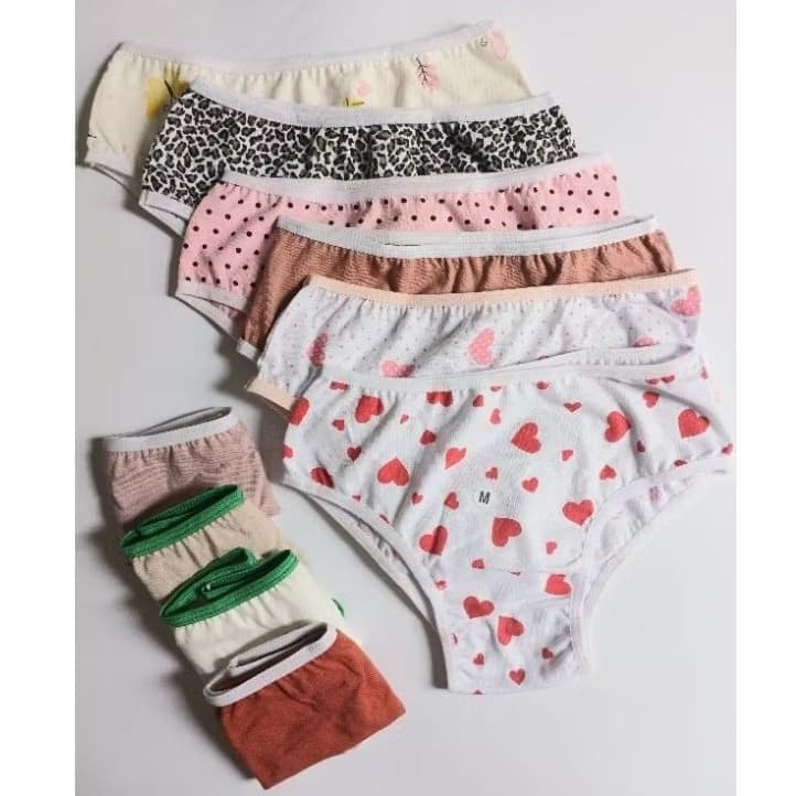kit calcinha infantil 100%  algodão tanha de 0 a 1