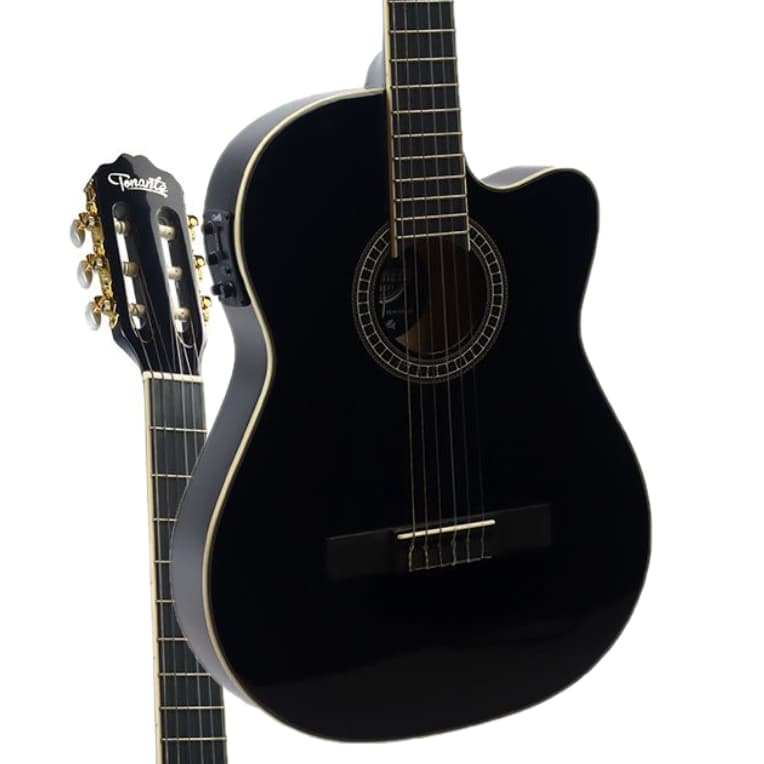Violão Eletroacústico Lorenzzo 39" - Slim Cutaway - Nylon - Preto  - VTLSC1954P