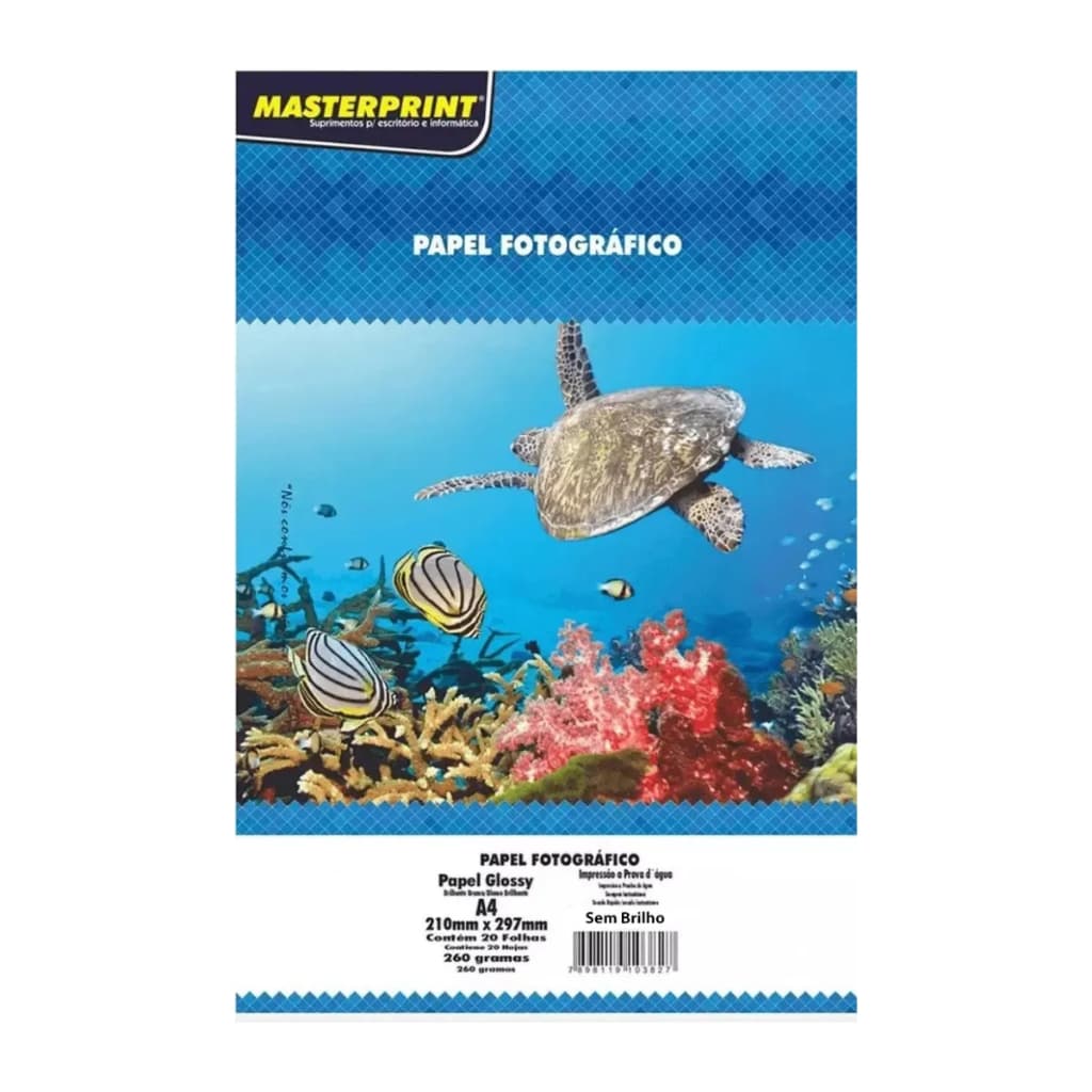 Papel Fotográfico Microporoso Sem Brilho A4 260g (20/100 Folhas) - Masterprint