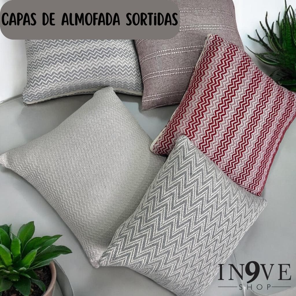 Kit Capas de Almofada com 4 Unidades – 40x40cm | Estampas Sortidas