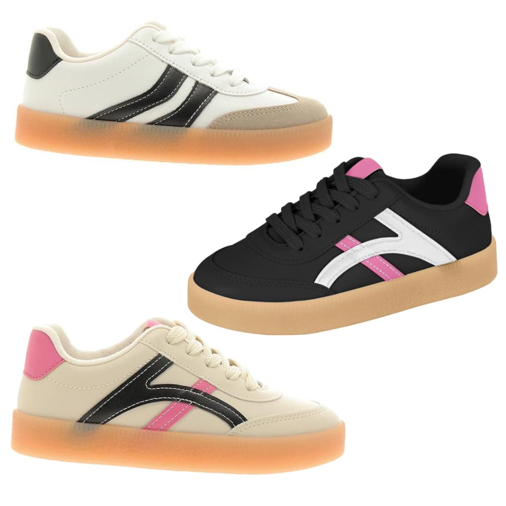 Tênis casual menina molekinha, tenis escolar, tênis casual plataforma tenis infantil solado mais grosso flatform