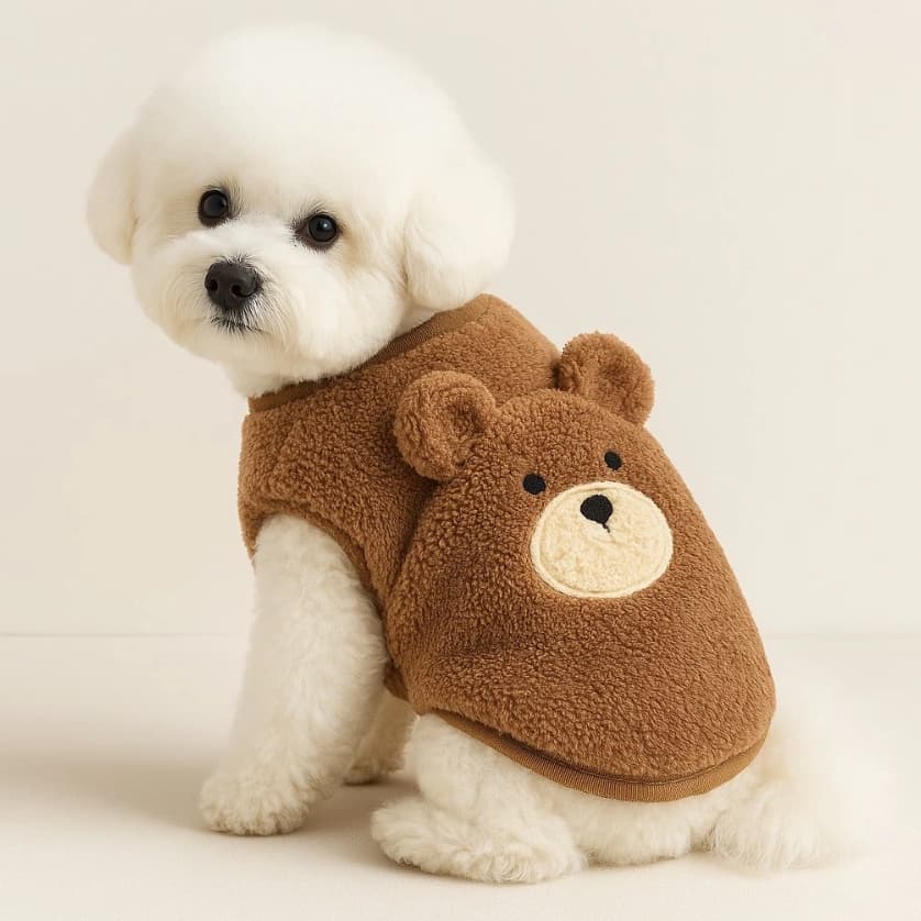 Roupa De Cachorro De Pelúcia Estilo Ursinho – Quentinha, Fofa E Confortável Para Outono/Inverno