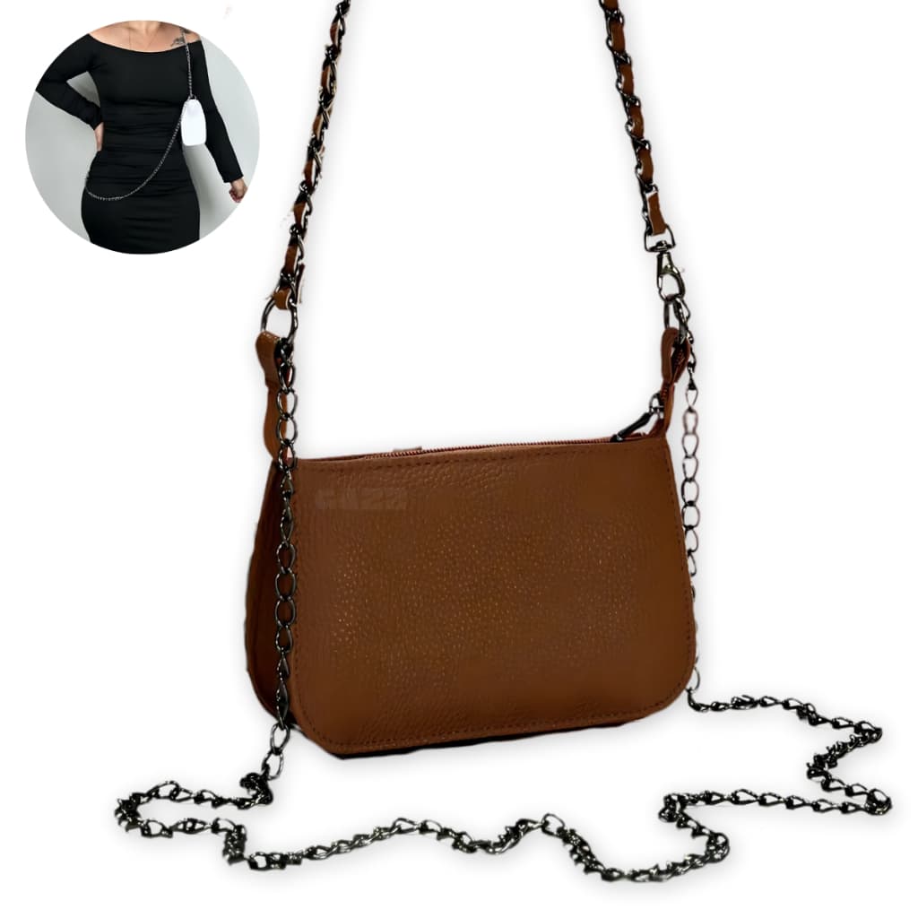 Bolsa Duas Correntes Estilo Blogueirinha Inspiração Zadig Baladinha Moda Corrente Lateral