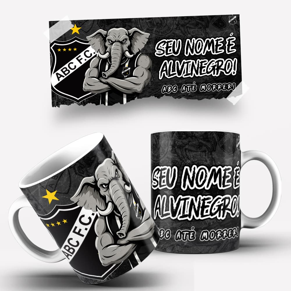 Caneca do ABC Futebol Clube Personalizada Com Nome Caneca do ABC FC