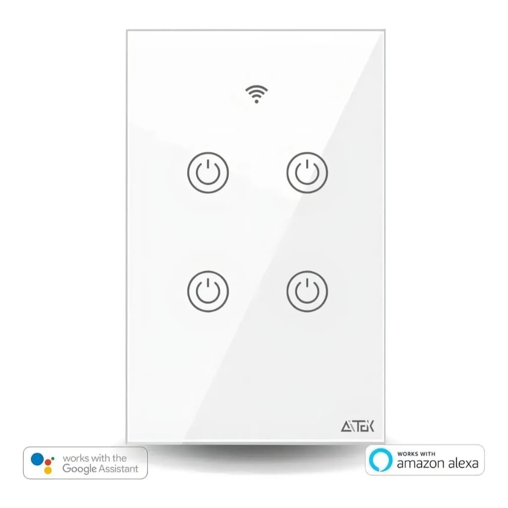 Interruptor Touch Wifi Inteligente 4 Tecla Alexa Google Siri