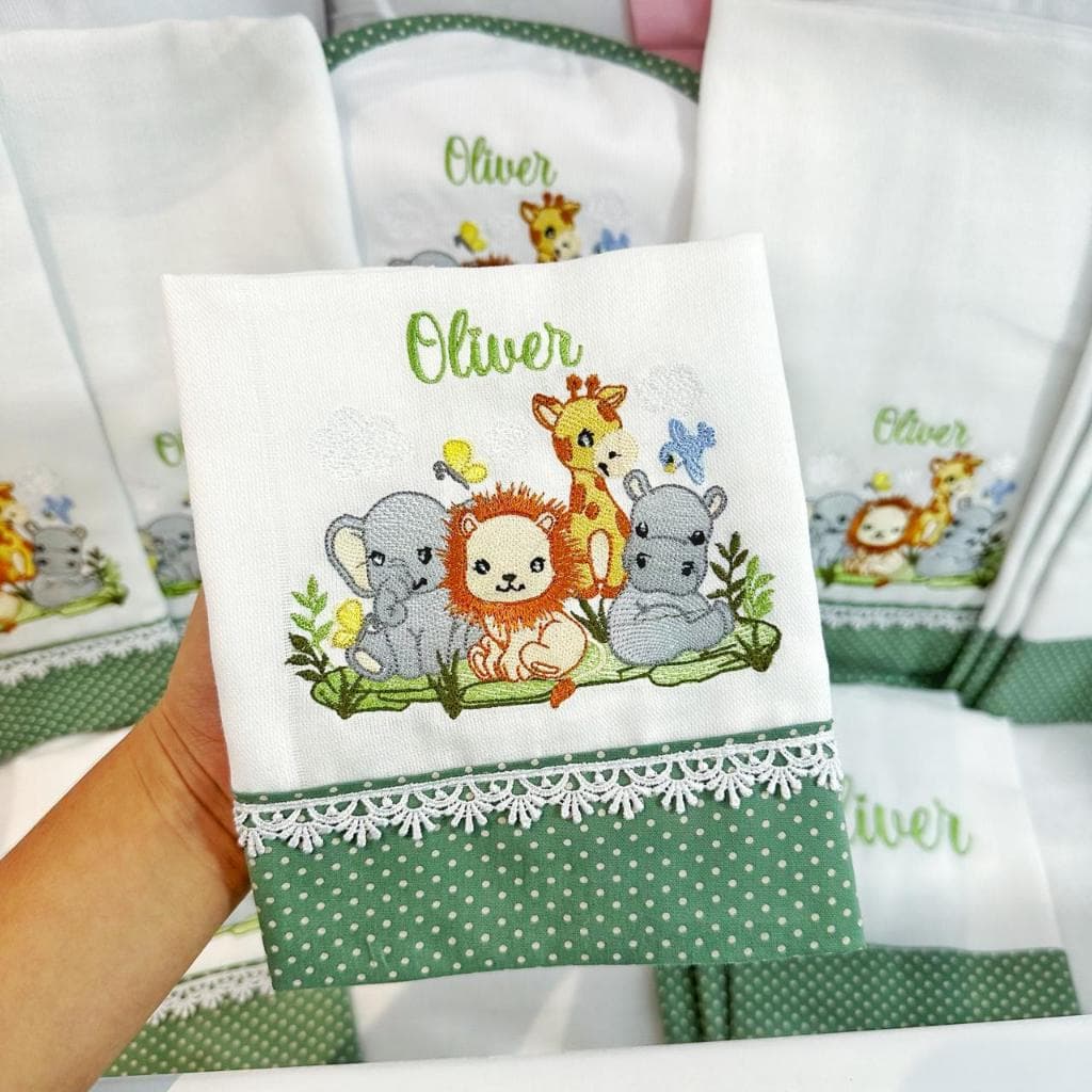 Kit de 12 fraldas personalizadas com o nome MENINO e MENINA fraldinha pano bordado boca, ombro, cueiro,toalha