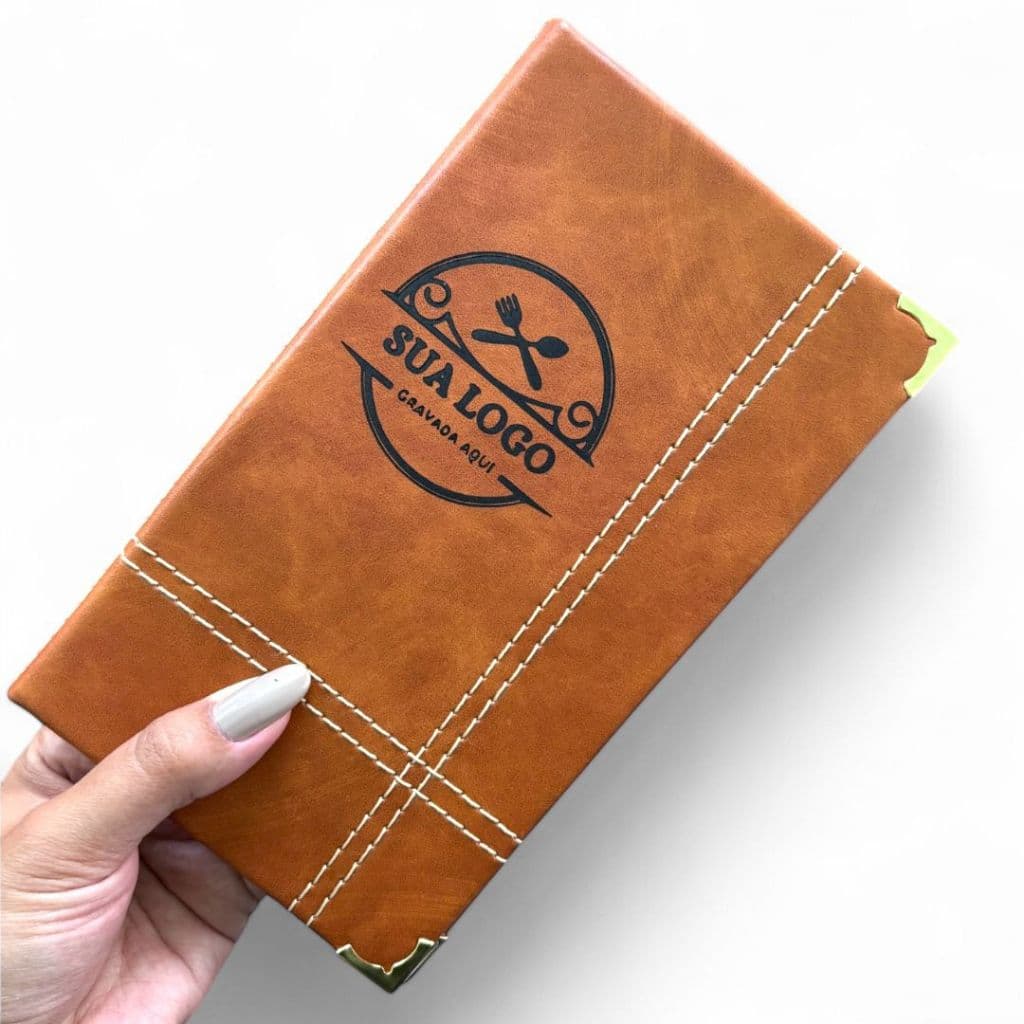 kit 8 porta comandas capa dura personalizadas com sua logo