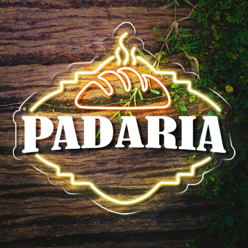 Painel Neon Led Padaria Aplique Acrilico Decoração