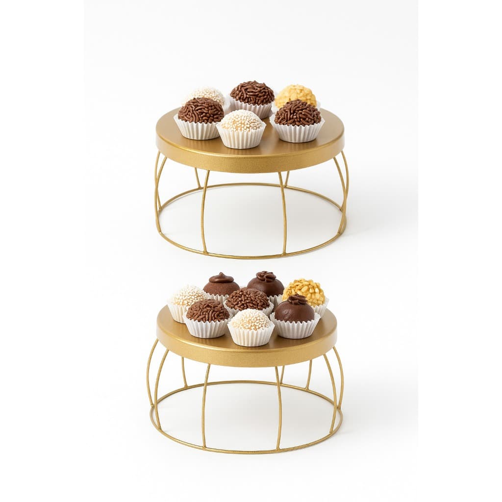 Suporte Dourado para Doces - Kit com 2 Unidades | Ideal para Festas e Decoração de Mesa