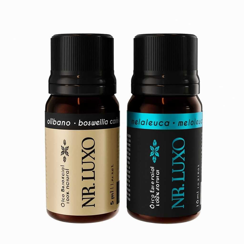 KIT 2 OLEO ESSENCIAL MELALEUCA E OLIBANO NR LUXO VEGANO E NATURAL