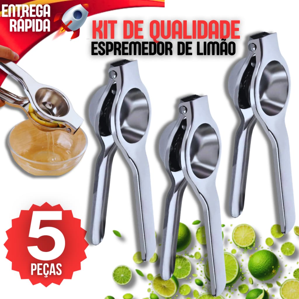 Kit 10 Espremedor De Limão De Aço Inoxidável Metal Espremer Manual De Limões Multiuso Universal