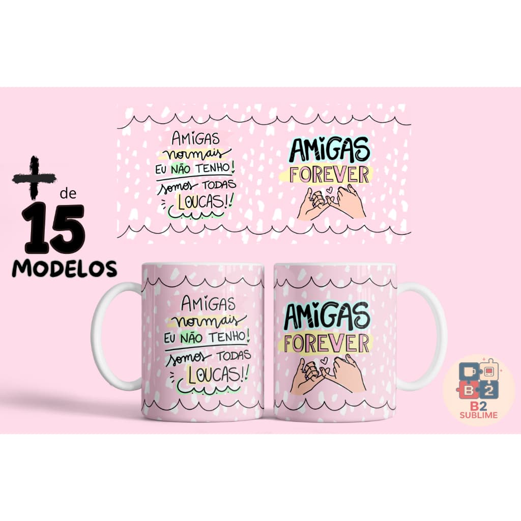 Caneca Cerâmica Premium 325ML | 1UN | Personalizada Amizades, Amigas - Presentes Lembranças Criativa