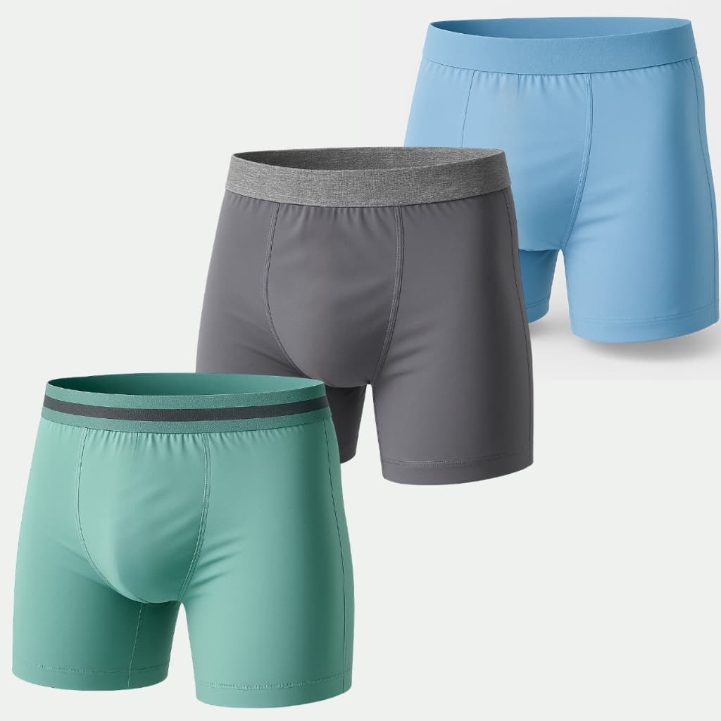 Kit 3 Cueca Boxer Masculina Poliamida Premium Tecido Macio Respirável Conforto Cós Reforçado Esporte