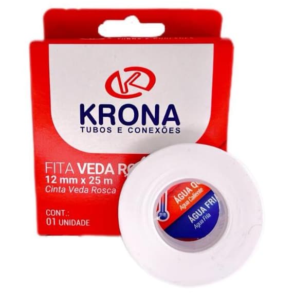 Fita veda rosca teflon 25m torneira chuveiro vedação hidraulica em geral