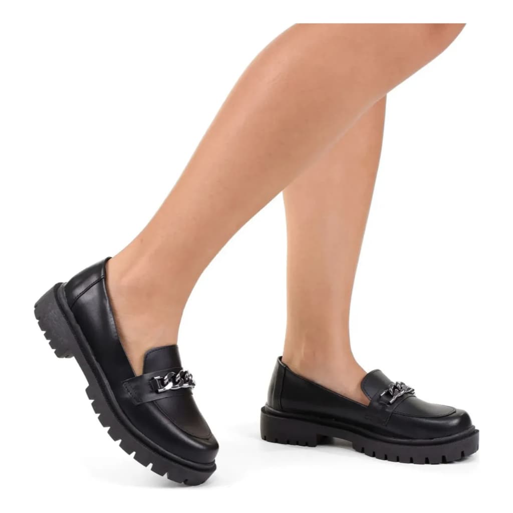Mocassim Feminino Tratorado com Corrente Estiloso