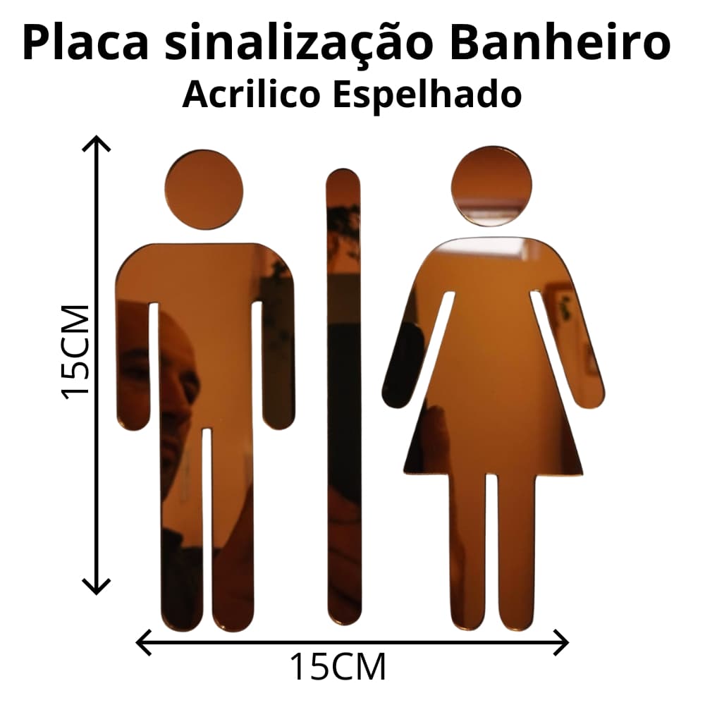 Placa de Identificação em Acrílico Espelhado – 15x15cm