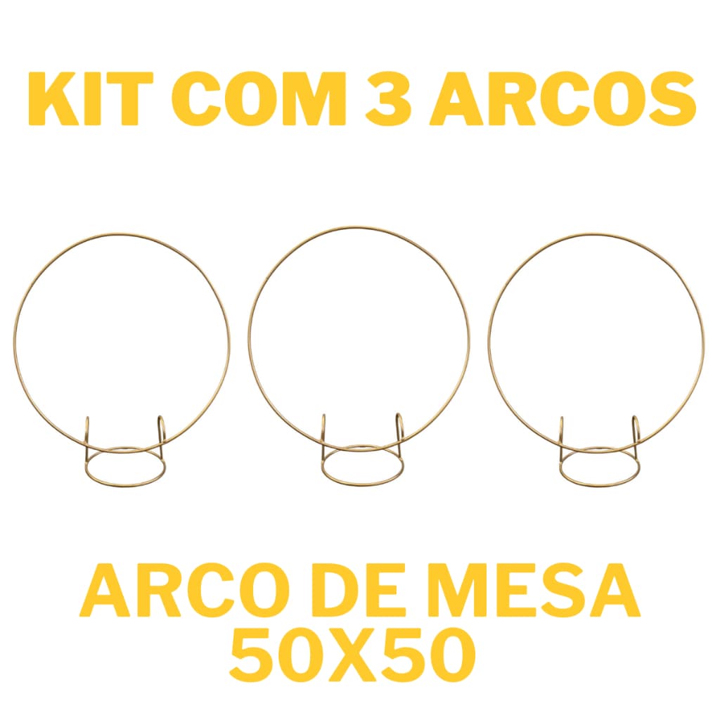 Kit 3 Arcos de Mesa 60 x 50 Mini Painel Redondo Festa Aniversário Decoração