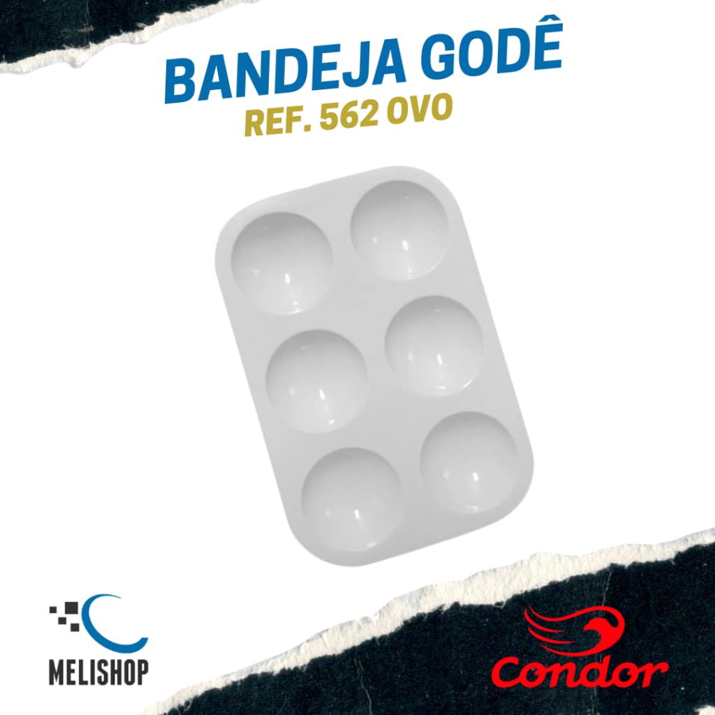 Bandeja Paleta Godê Ovo para Pintura 13cm 6 Cavidades Branca Condor - Unidade