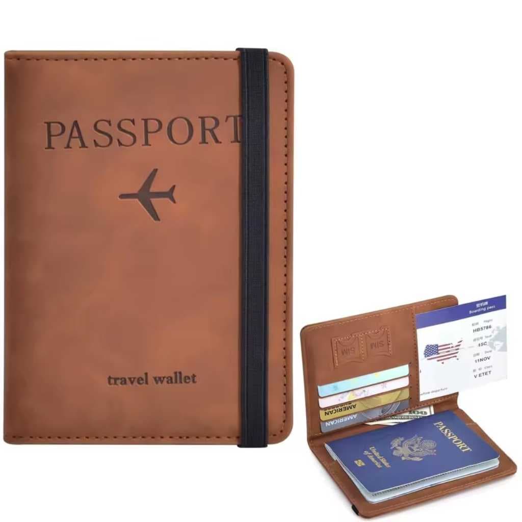 Porta Passaporte para Viagem com Elastico, Proteção RFID, Material Impermeavel 8183 8407