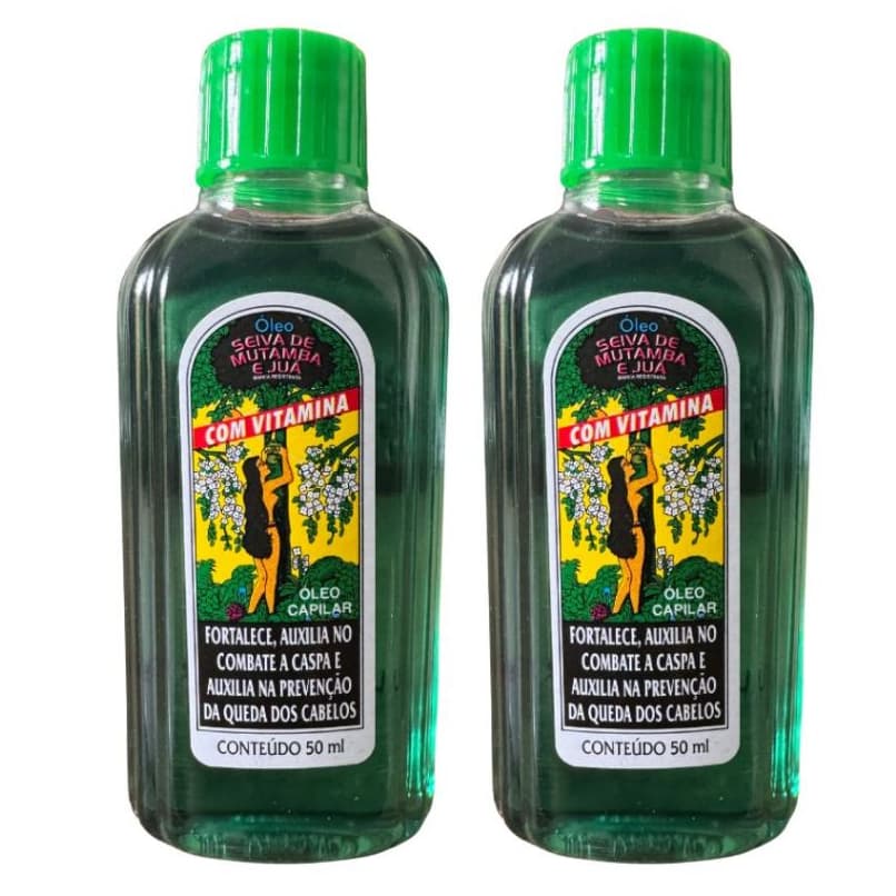 Kit 02 Unidades Óleo Seiva De Mutamba E Juá Com Vitamina 50ml Combate a Caspa, Previne a Queda