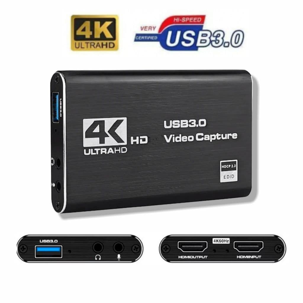 Placa de Captura de Vídeo Live Streaming 4k Full Hd 1080p 60fps Usb 3.0 Para Pc Ps5 Xbox Nintendo