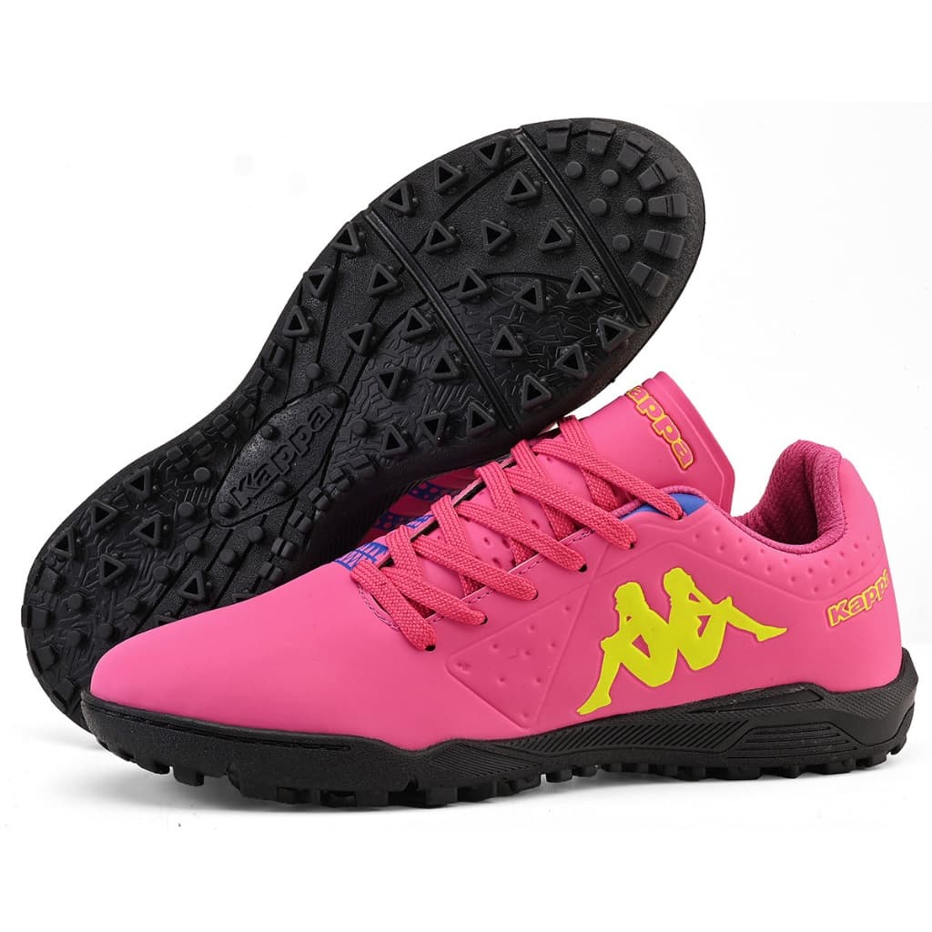 Chuteira Kappa Sorano II Infantil Masculina Original Society Rosa Azul Leve Macia