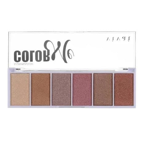 Paleta de Iluminador Color Me Com 6 Cores Vivai Pele
