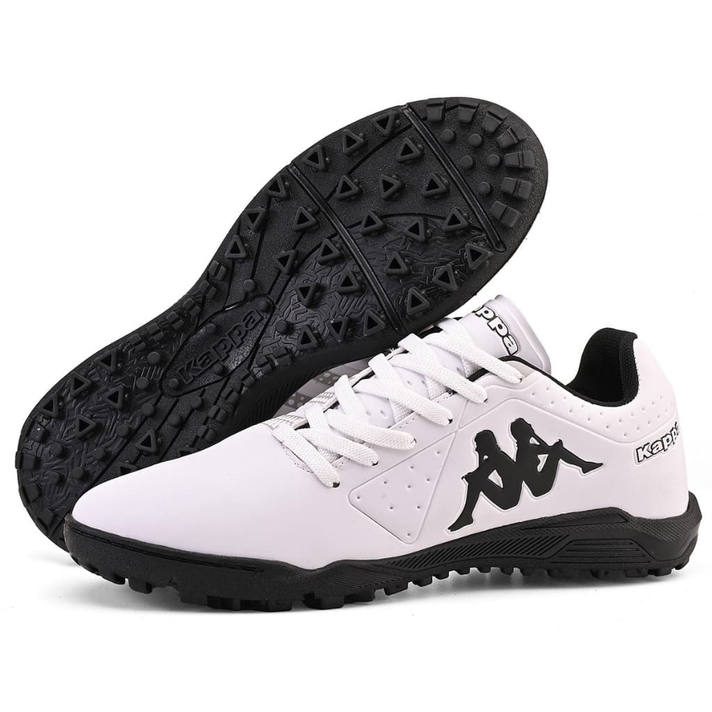 Chuteira Kappa Sorano II Infantil Masculina Original Society Branco Preto Leve Macia