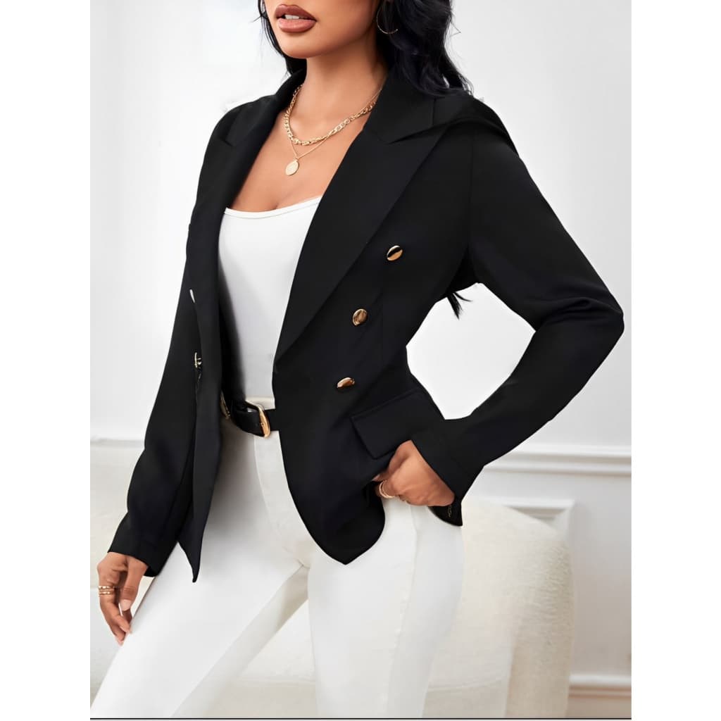 Blazer Alfaiataria Acinturado Casaco Social