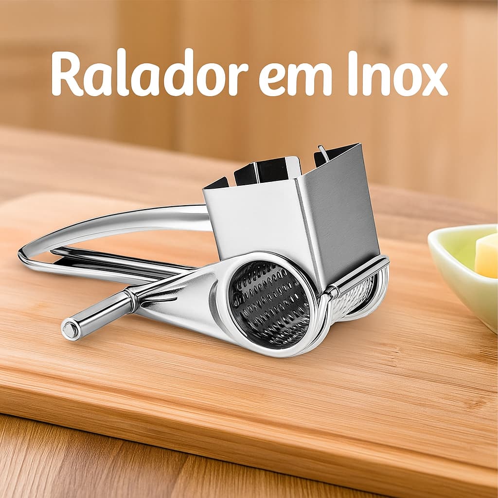 Ralador Manual Aço Inox Com Manivela Queijo Chocolate Coco