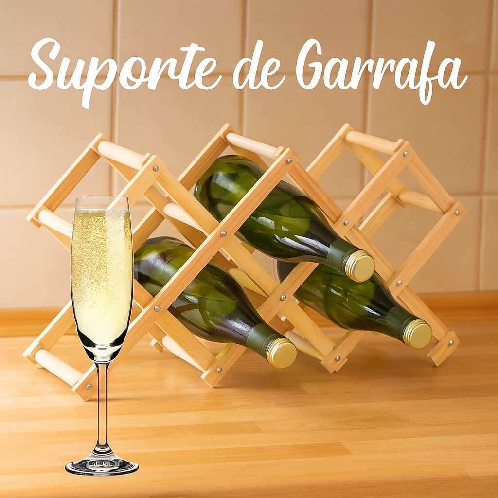 Suporte De Garrafas Adega Porta Vinhos Retrátil 10 Garrafas