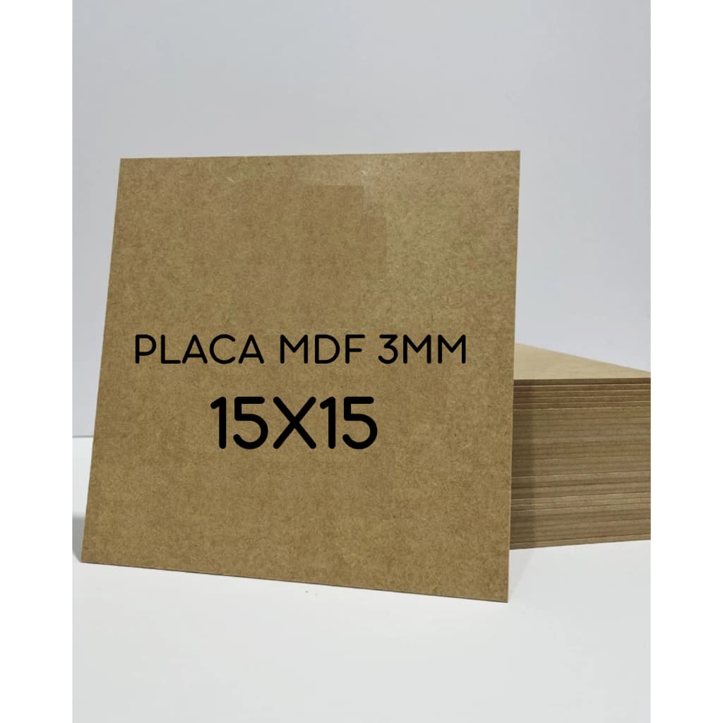 Placas chapa de MDF CRU 3mm | Tamanho 15x15 Escolha a quantidade | Para artesanato e decoração