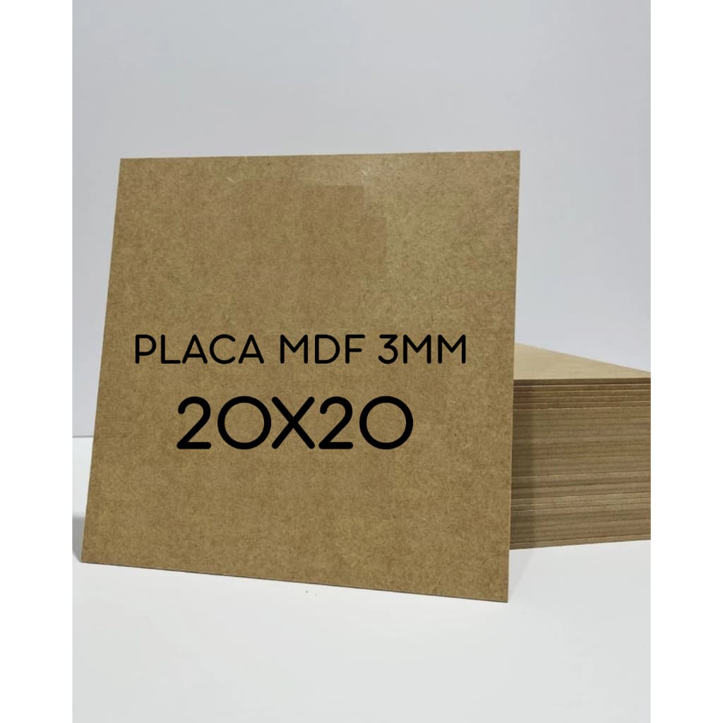 Placas chapa de MDF CRU 3mm | Tamanho 20x20 Escolha a quantidade | Para artesanato e decoração