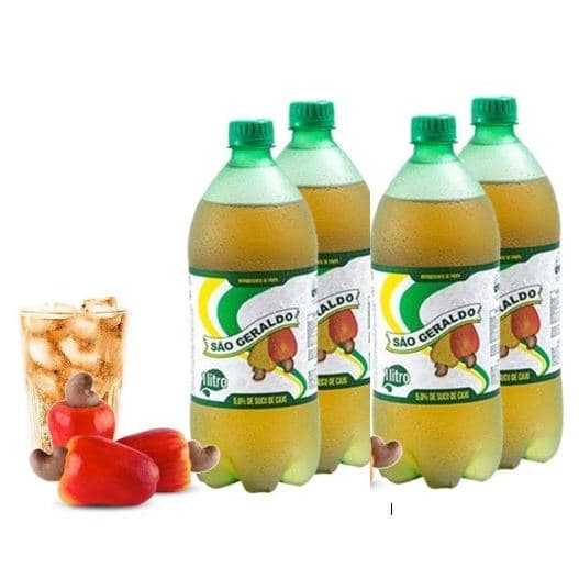 Kit de até 4 unid Refrigerante de caju São Geraldo Cajuína 1 Litro