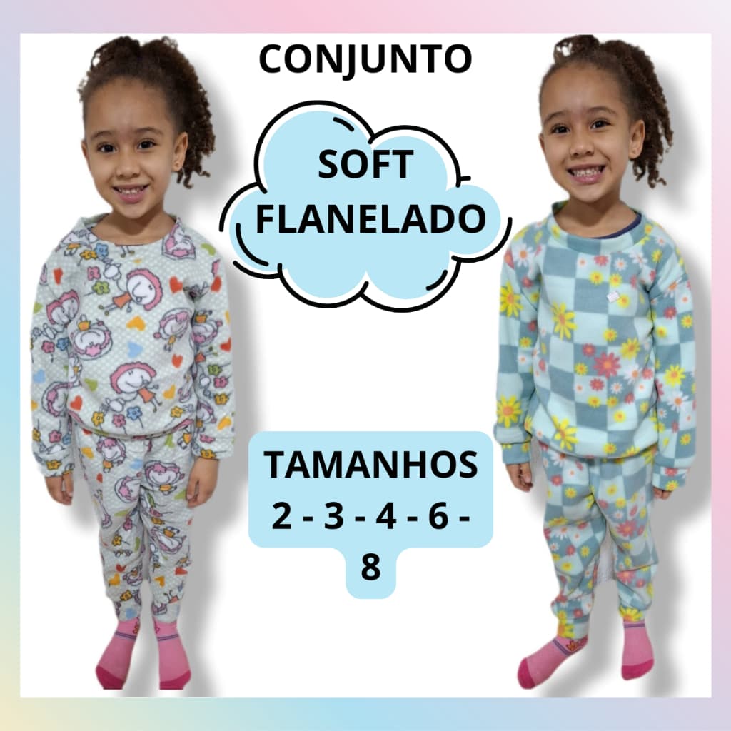 Conjunto Soft Infantil Inverno Pijama Menina Menino
