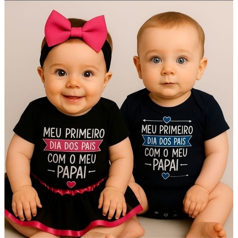 Body Dia dos Pais, Mesversario Bori Bory Fantasia, Roupa de bebe Primeiro dia dos Pais, Presente pai