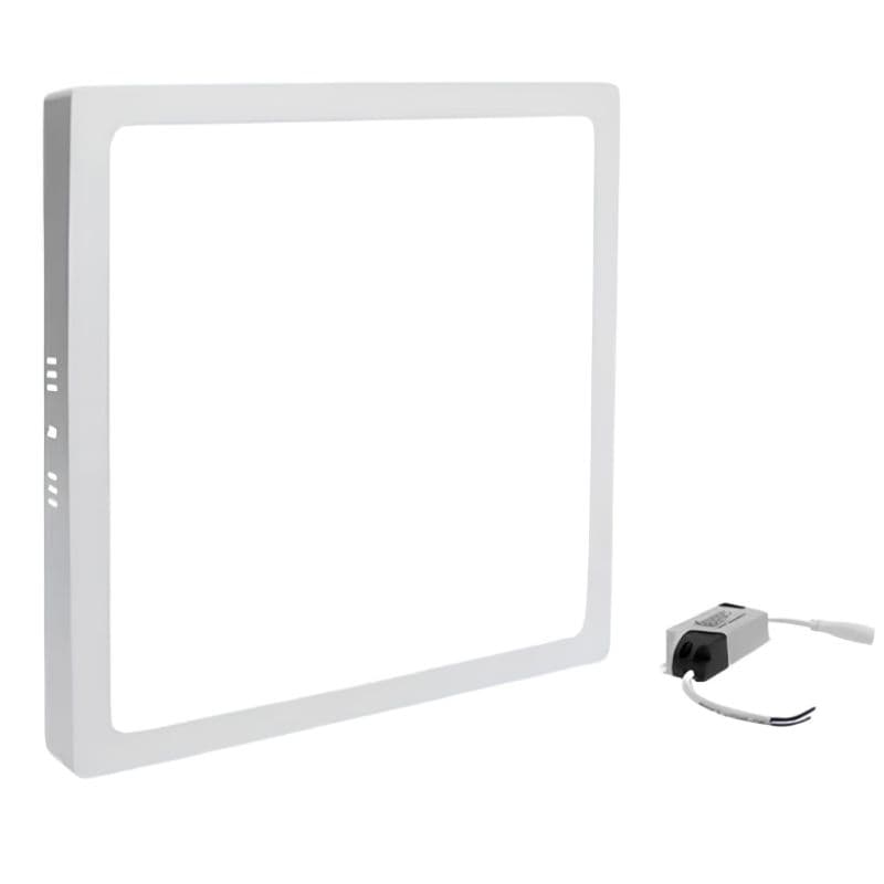 Plafon Led, Painel LED Sobrepor Quadrado 18w Branco, luz amarela (3000k) 21x21cm, 110-220(BIVOLT)