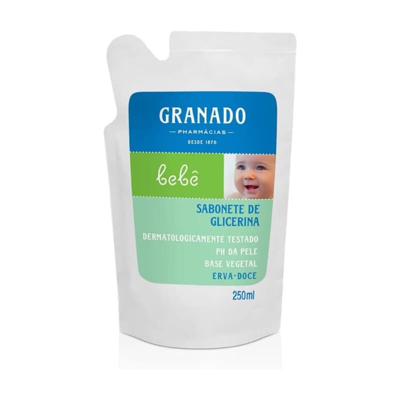 Sabonete de Glicerina Granado Bebê 250ml - Erva Doce Refil,, Criança, Infantil, Antialérgico