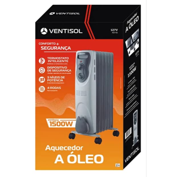 Aquecdeor Eletrico a Óleo Ventisol 811 1500w Ao-01