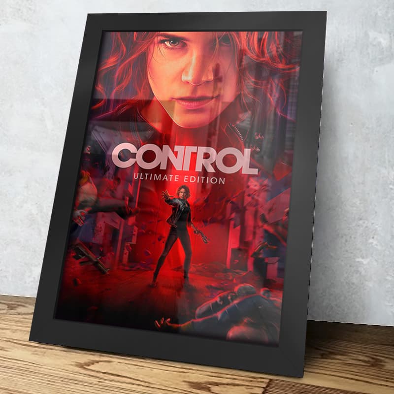Placa Decorativa Quadro Control, Game, PS4, Steam, Gamer, Decoração, Geek, Presente