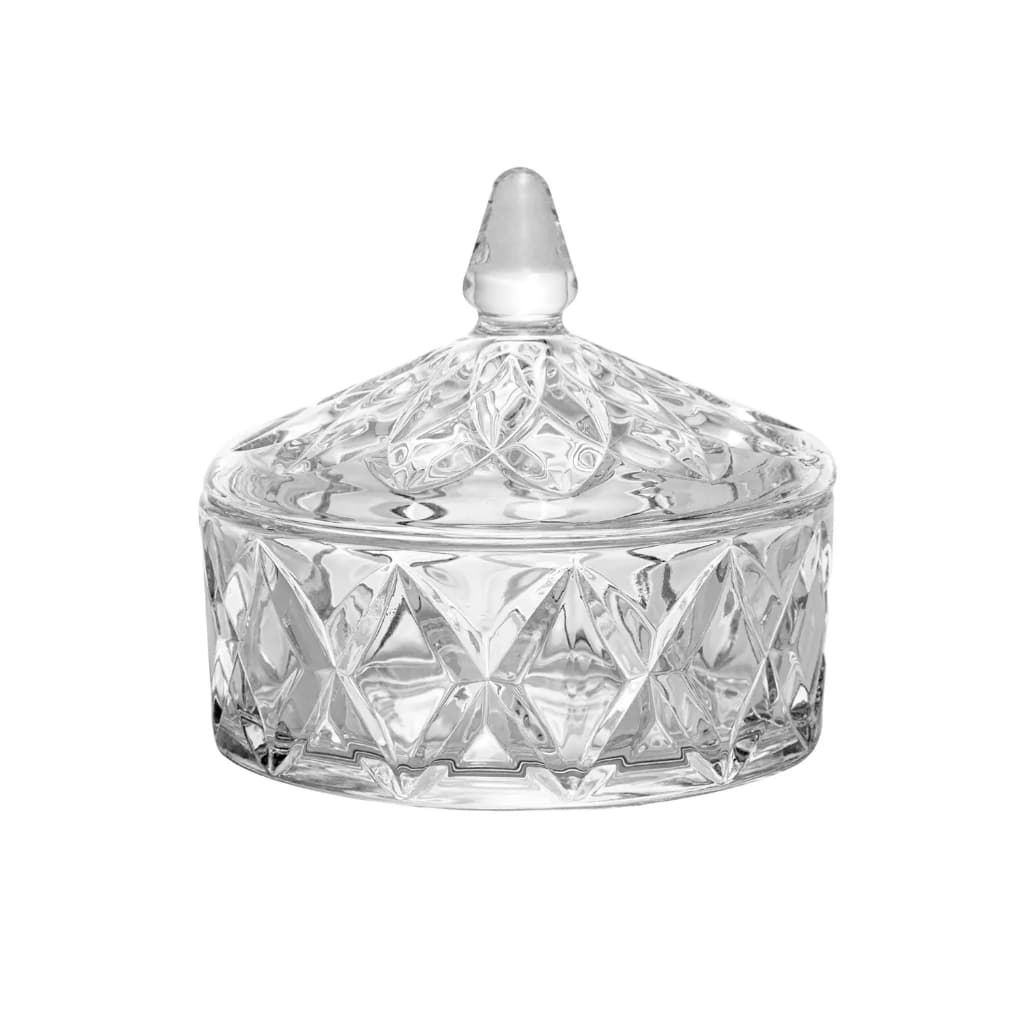 Bombonieres Baleiro De Vidro Com Tampa 590 ML Decorativo Resistente Elegante Luxo Diamond