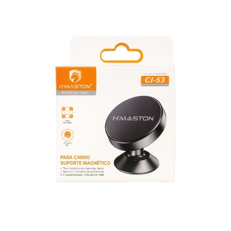 Suporte Celular Magnético Para Painel Carro 360º Graus H'maston CJ-53