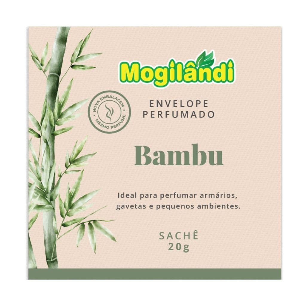Kit 2 Envelopes Perfumados Bambu Mogilândi Sache 20g banheiros, gavetas, carros, bolsa, armários