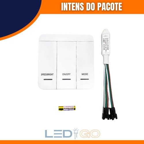 Controle Sem Fio para Fita LED Sequencial – Diversos Efeitos e 2 Conectores - Ledgo