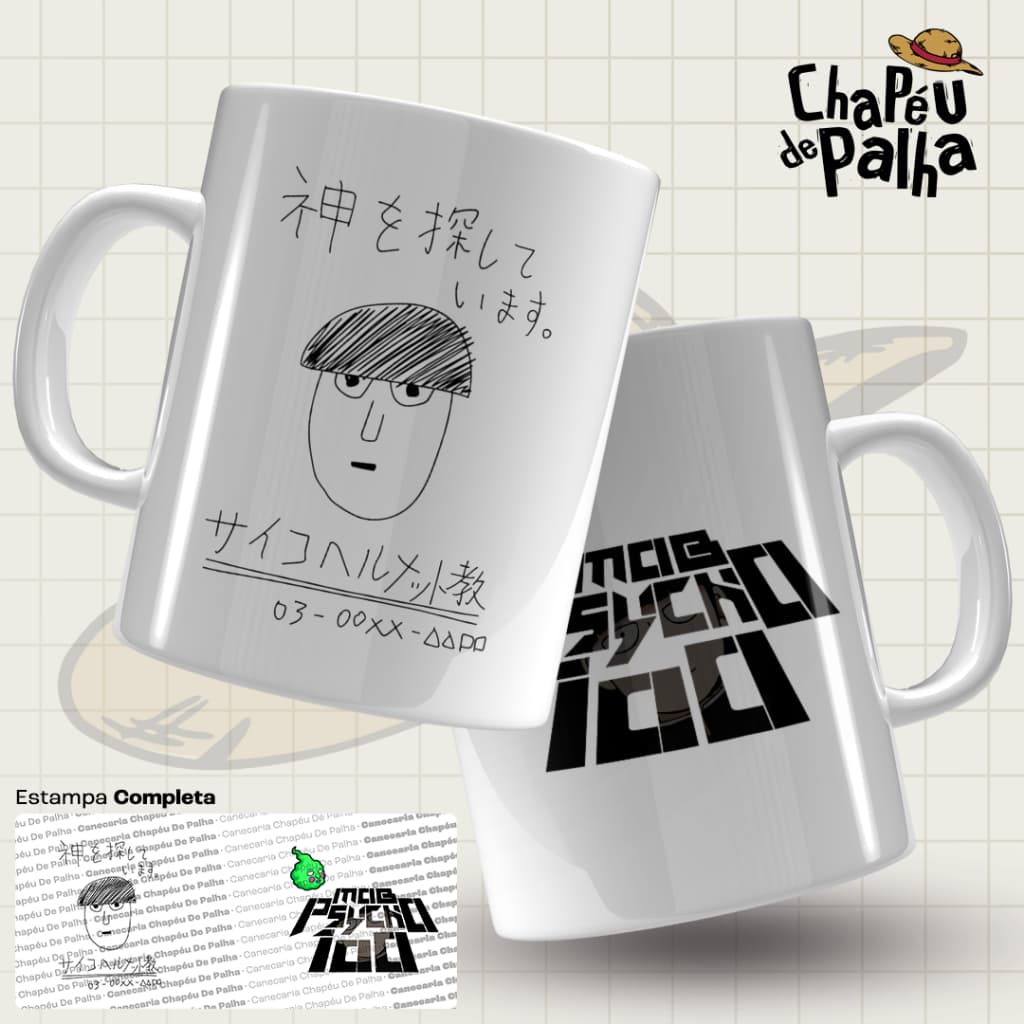Caneca Mob Psycho 100 Porcelana 325ml – Anime – Presente Otaku Geek