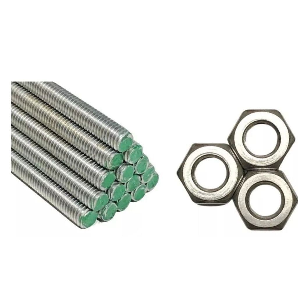 1 Barra m8 x 1 metro inox+ 50 porcas m8 inox