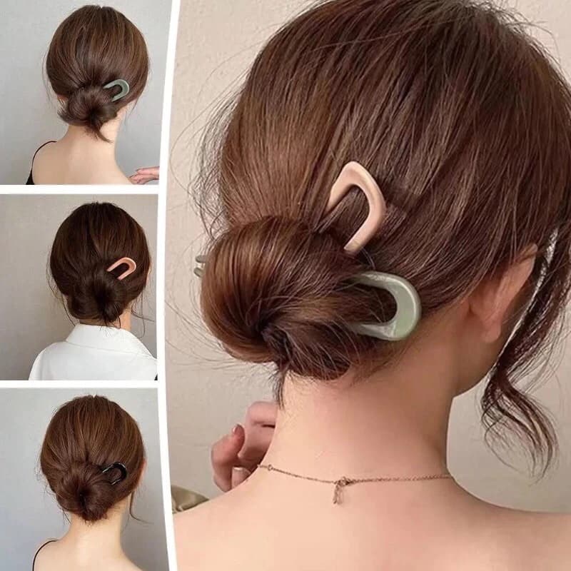 kit1/2/4 Nova ferramenta em forma de U para o grampo de cabelo Lazy Hairpin Han